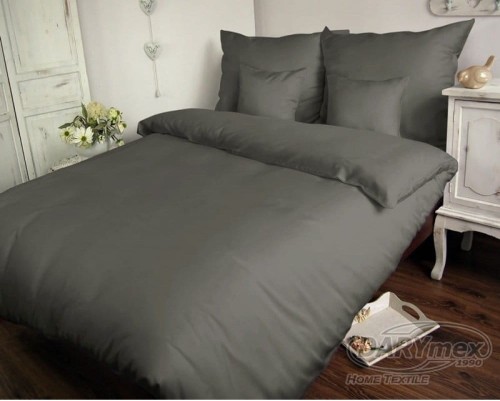 Pościel 160x 200 satyna bawełniana SATYNLOVE CLASIC szary 037
