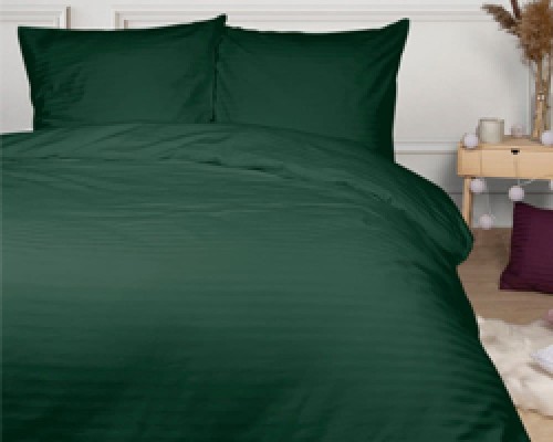 Pościel 160x200 satyna bawełniana SATYNLOVE CLASIC zieleń butelkowa 036