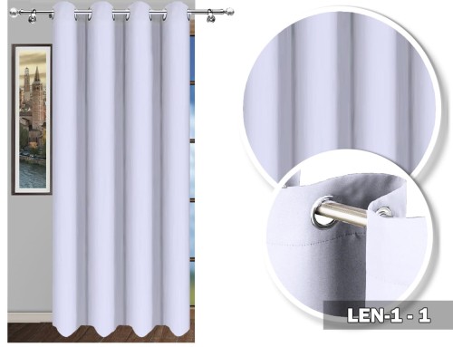 Zasłona LEN 1 160x145 biały na przelotkach