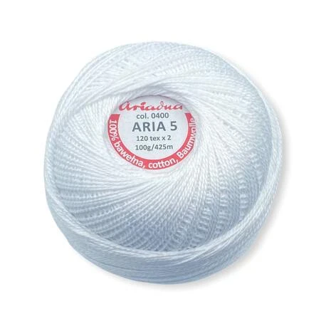 Kordonek Aria 5 100g biały 0400