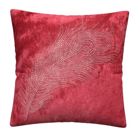 POSZEWKA PIÓRKO CZERWONE VELUR 42X42