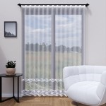 Firanka 34446 haft,cekiny na markizecie wysokość 280 Biel