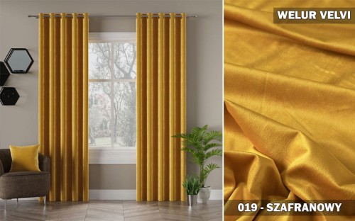 Gotowa zasłona velvi na taśmie 140x250 019 szafranowy