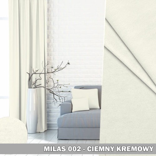 Gotowa zasłona na taśmie 140x230 Milas 002 ciemny kremowy