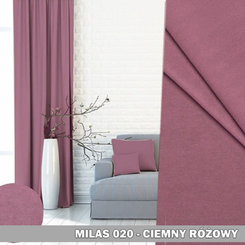Gotowa zasłona na taśmie 140x230 Milas 020 ciemny różowy