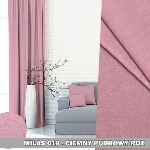 Gotowa zasłona na taśmie 140x230 Milas 019 ciemny pudrowy róż