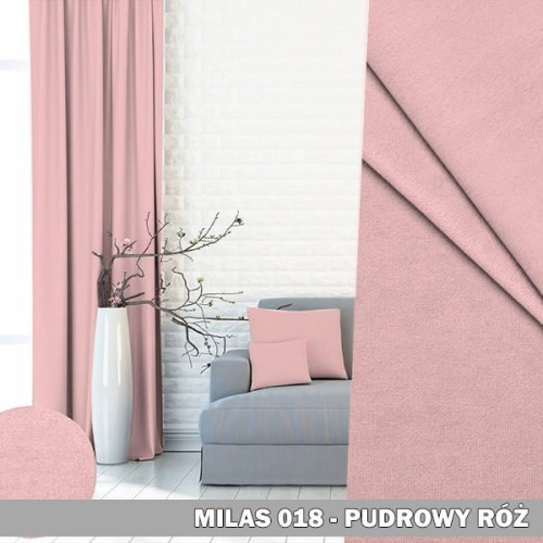 Gotowa zasłona na taśmie 140x250 Milas 018 pudrowy róż