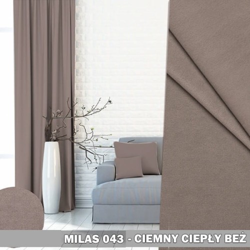 Gotowa zasłona na taśmie 140x250 Milas 043 ciemny ciepły beż