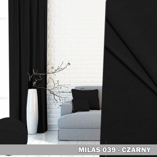 Gotowa zasłona na taśmie 140x230 Milas 039 czarny