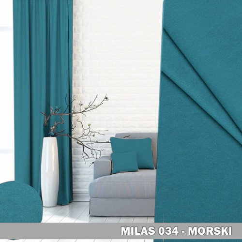 Gotowa zasłona na taśmie 140x230 Milas 034 morski