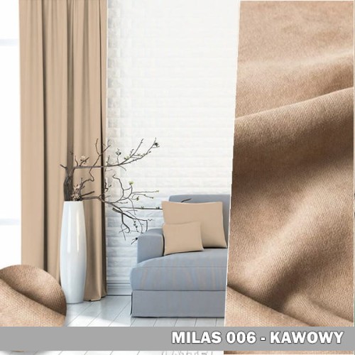 Gotowa zasłona na taśmie 140x230 MILAS 006 kawowy