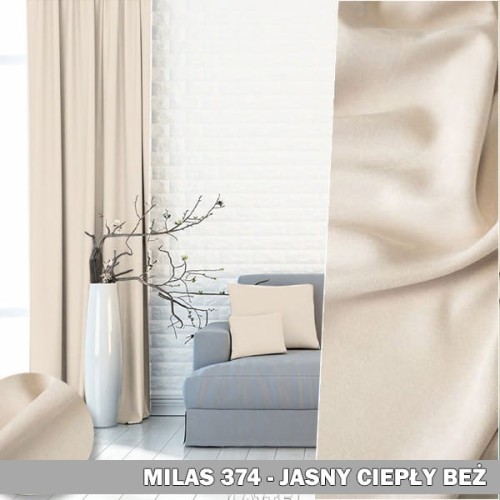 Gotowa zasłona na taśmie 140x230 Milas 374 jasny ciepły beż