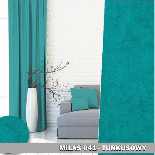 Gotowa zasłona na taśmie 140x230 Milas 041 turkusowy
