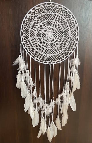 Łapacz Snów Biały  Koło Boho