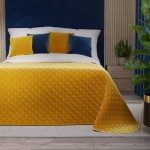 VELVI Narzuta dekoracyjna 220x240   szafranowy 019