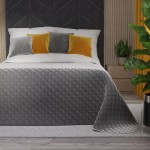 VELVI Narzuta dekoracyjna 170x210   chłodny szary 022