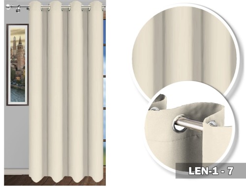 Zasłona LEN 1 160x145 krem na przelotkach