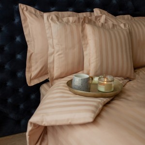 Komplet pościeli bambusowej z rantem beżowa