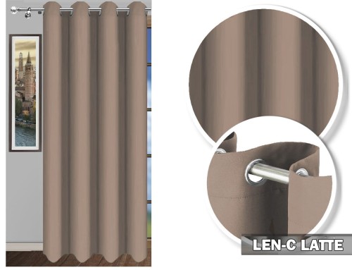 Zasłona LEN 1 230x145 latte  na przelotkach
