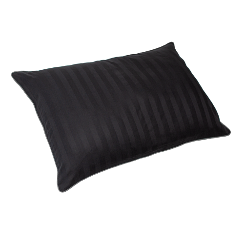 Poszewka bambusowa czarna z wypustką -  ciemny szary