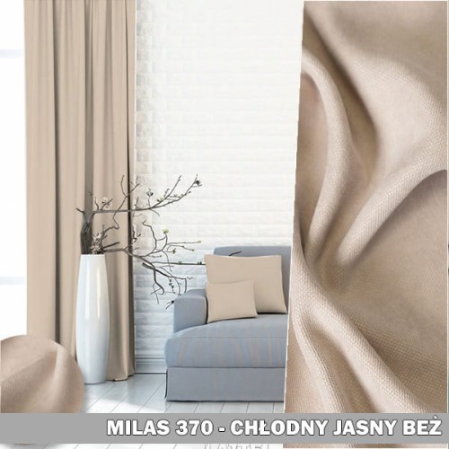 Gotowa zasłona na taśmie 140x240 Milas 370 chłodny jasny beż