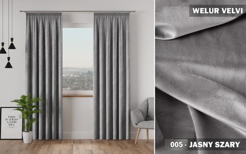 Welur VelVi Jasny Szary 005 300