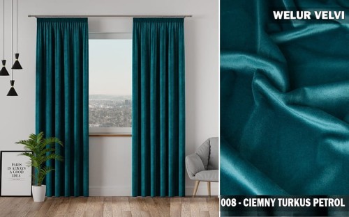 Welur VelVi Ciemny Turkusowy Petrol 008 300