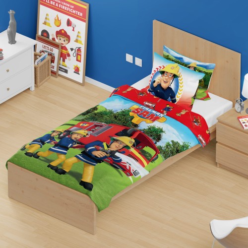 POŚCIEL BAWEŁNIANA 160X200+70X80 STRAŻAK SAM  027