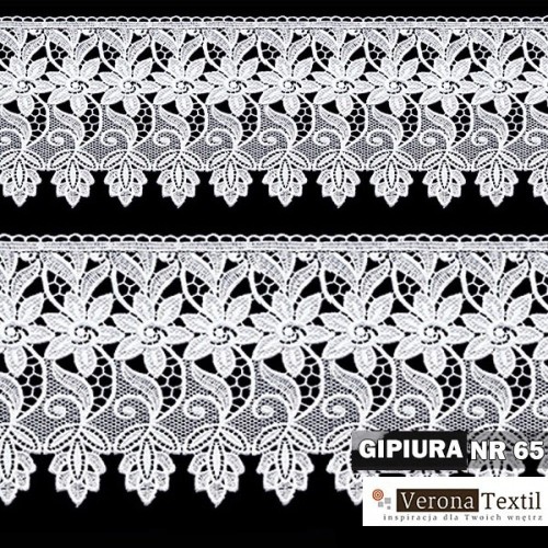 Gipiura numer 65 20 cm biała