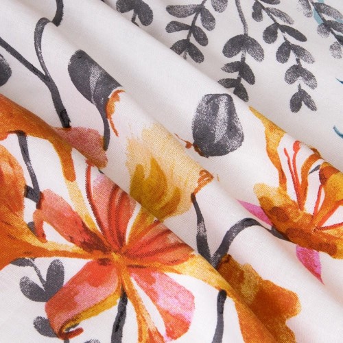Posciel-bawelniana-160x200-Cottonlove-Biala-tropikalne-pomaranczowe-kwiaty (1).jpg