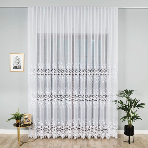 Firana z aplikacją 122795 , wysokość 280cm, kolor 001 biały