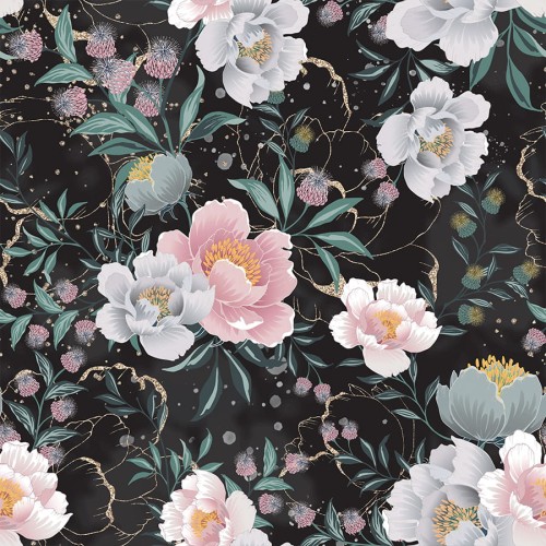 FLAURA Tkanina dekoracyjna VELVET, 150cm, czarny