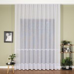 Firana fantazyjna 001770 OLO 004 300 biała ze srebrnym pasem