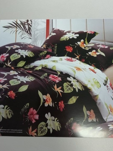 Pościel satyna bawełniana 160X200  box Drobny kwiatek