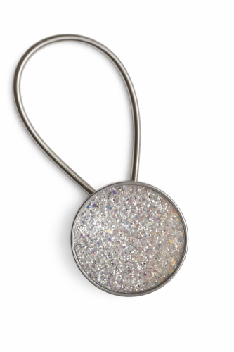 Magnes spirala srebrna koło brokat