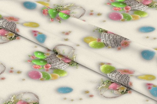 Tkanina obrusowa dekoracyjna wodoodporna 25034 – Koszyczek wielkanocny