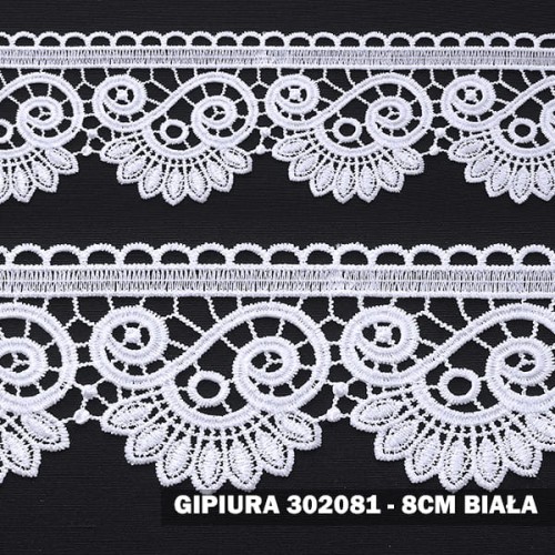 Gipiura motek 302081 8 cm biała