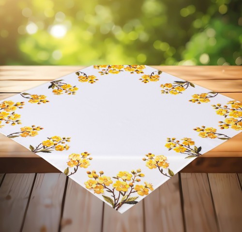 Bieżnik z nadrukiem w wiosenne kwiaty 85x85 symbol 062 