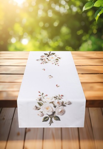 Bieżnik z nadrukiem w wiosenne kwiaty  symbol 061 