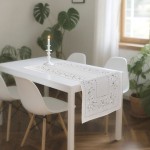 BIEŻNIK HAFTOWANY FLOWER  KREM 012  