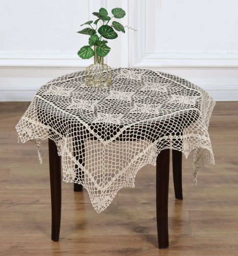 Serwetka okrągła, szydełkowa, beżowa koło 45 symbol 021 