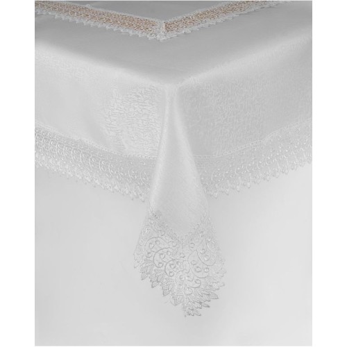 Obrus 85x85 plamoodporny gipiurowy biały 288