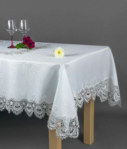 Obrus plamoodporny z gipiurą kremowy 140x350 symbol 088