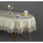 Obrus plamoodporny z gipiurą złoty 150x350 oval symbol 088