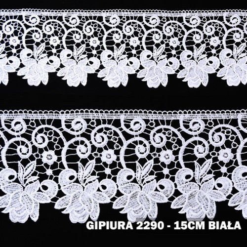 gipiura 15 cm 2290 – biała, elegancka gipiura 2290 | Verona