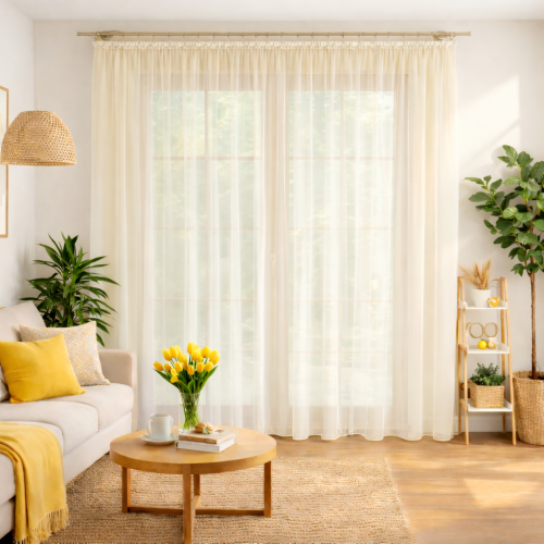 FIRANKA GOTOWA WOAL ECRU OBCIĄŻNIK  230x500 TAŚMA  