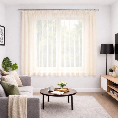 FIRANKA GOTOWA SABLE 160X400 WOAL FRANCUSKI 121 ECRU TAŚMA   