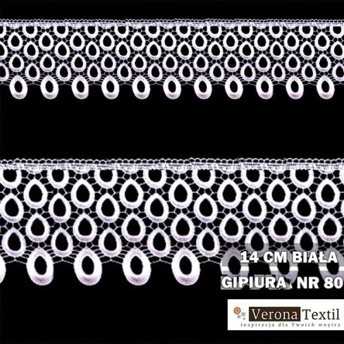 Gipiura numer 80 14 cm biała