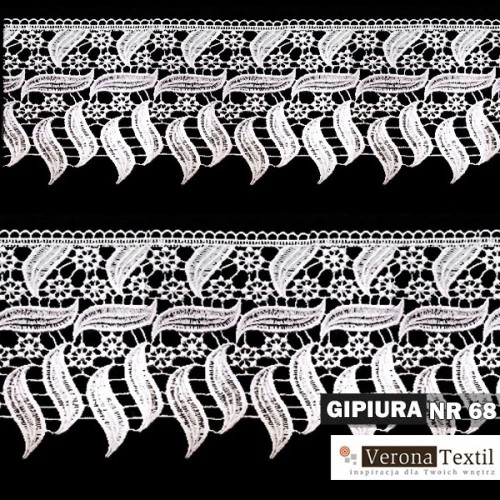 Gipiura numer 68 14 cm biała