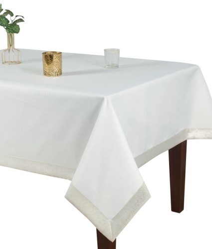 Elegancki obrus ze srebrną obszywką wz.041